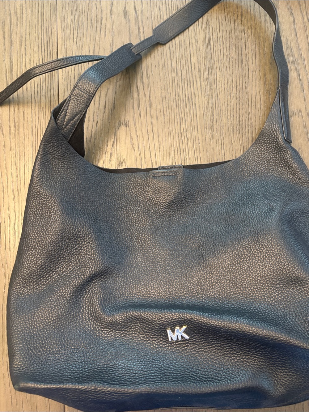 Michael Kors Black Pebbled Leather Shoulder Hobo